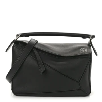 Loewe Puzzle Bag Small Black Calfskin Leather