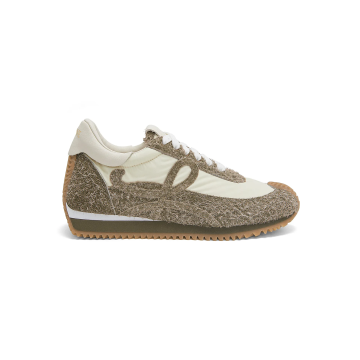 LOEWE Nylon and matte suede smooth sneakers