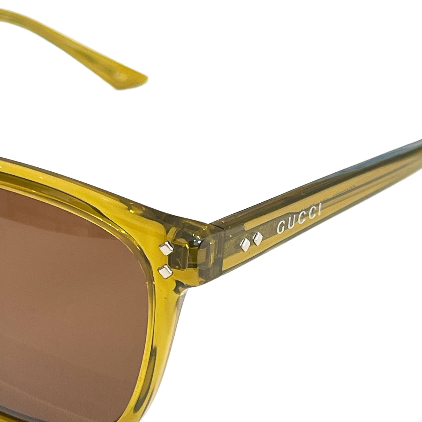 Gucci square frame glasses mustard/black/leopard color Size 57口18-145 - 图片 2