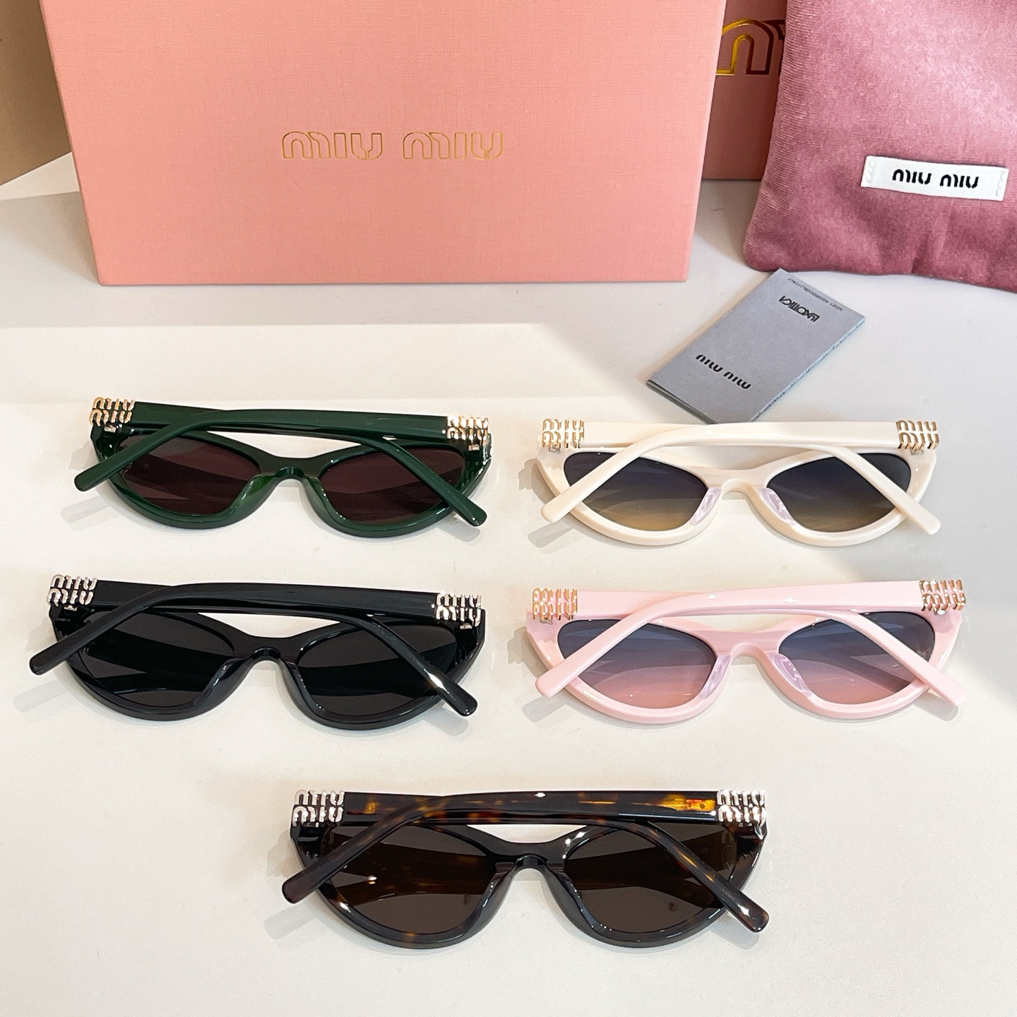 Miu Miu Cat Eye glasses black/ivory/pink/green/leopard color Size 54口20-140 - 图片 8