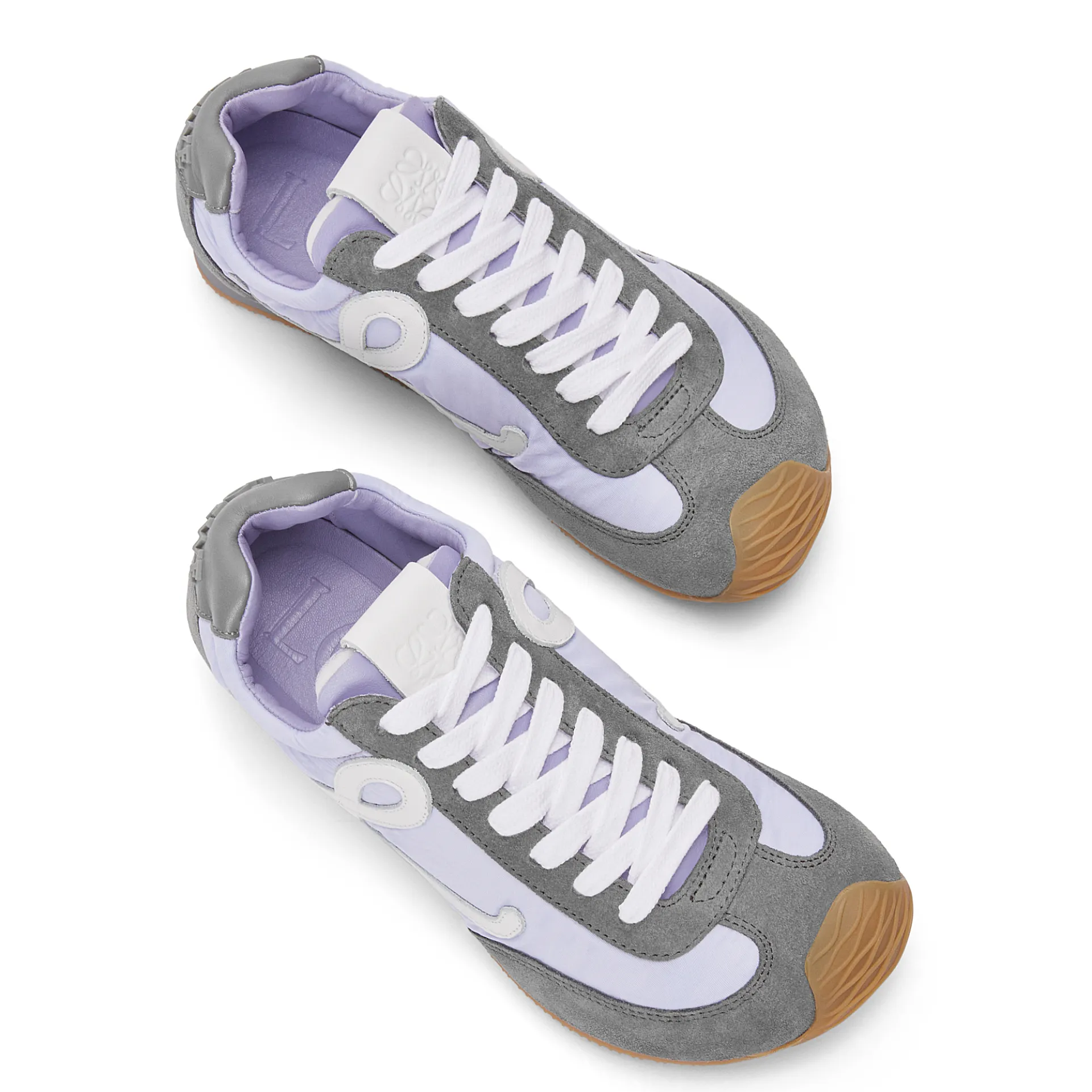 LOEWE Grey Puple Nylon and cow leather Ballet Runn er 2.0 sneakers for women - 图片 2