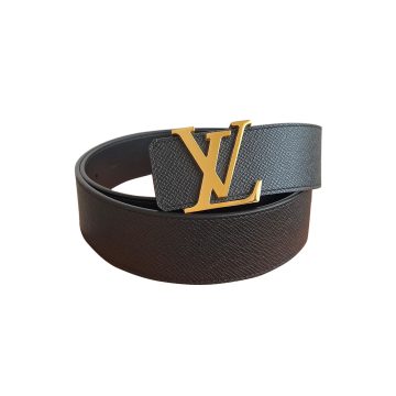 Louis Vuitton Men's Initiales Belt In Black Calfskin With Gold/Silver Hardware 40mm