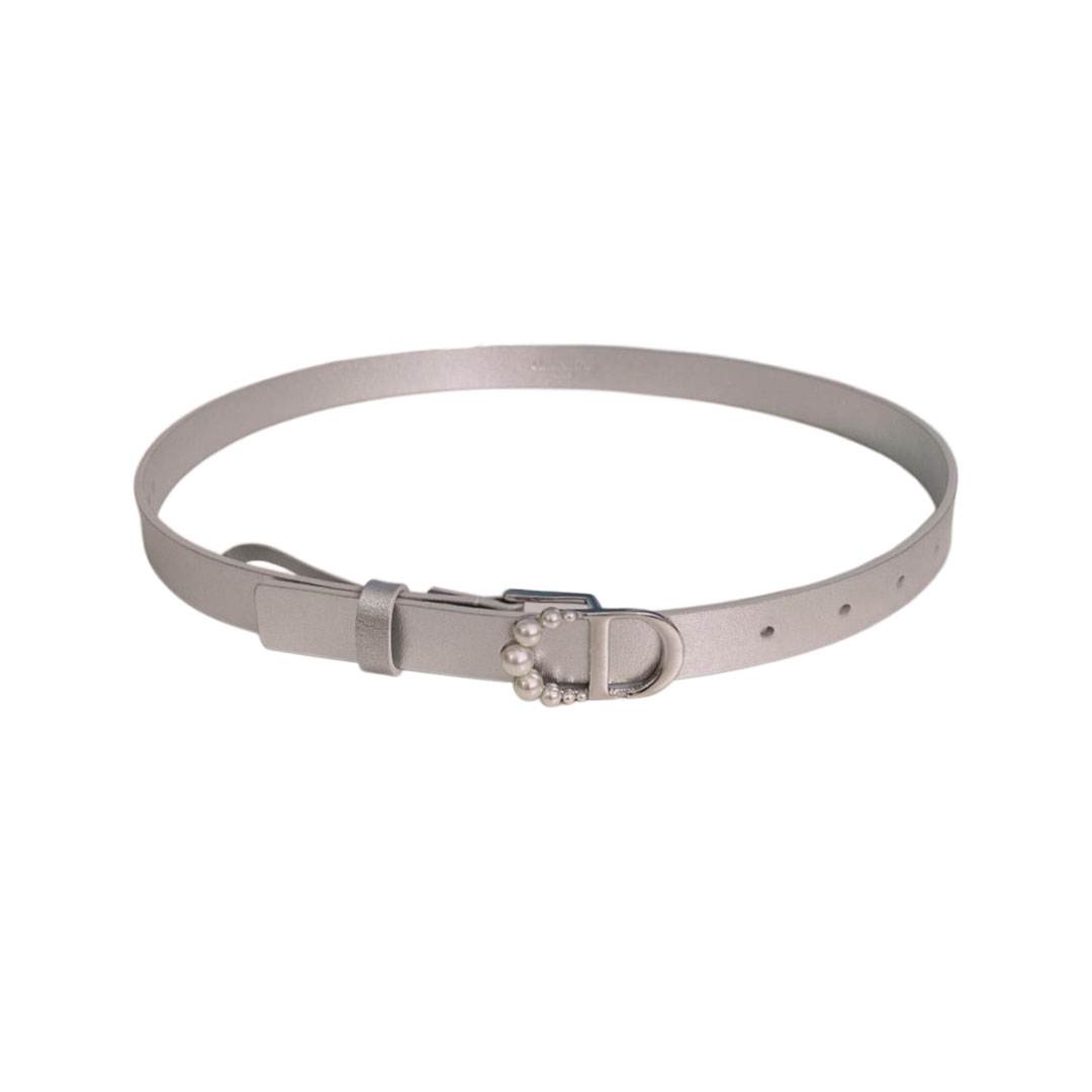 Dior Women' s 30 Montaigne Buckle With Pearls Belt In Brown/Black/Red/White/Cyclamen/Pink/Musturd/Silver/Gold/Blue/Grey Calfskin With Gold/Silver Hardware 20mm - 图片 6