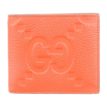 Gucci Medium Bifold Wallet Orange Jumbo GG Leather