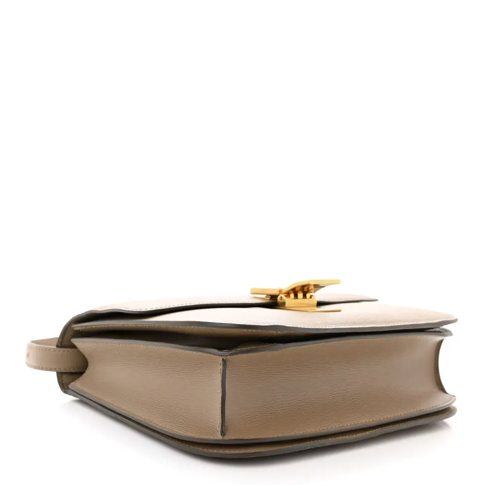 Celine Medium Classic Box Flap Bag Taupe Liege Calfskin Leather Gold Hardware - 图片 6