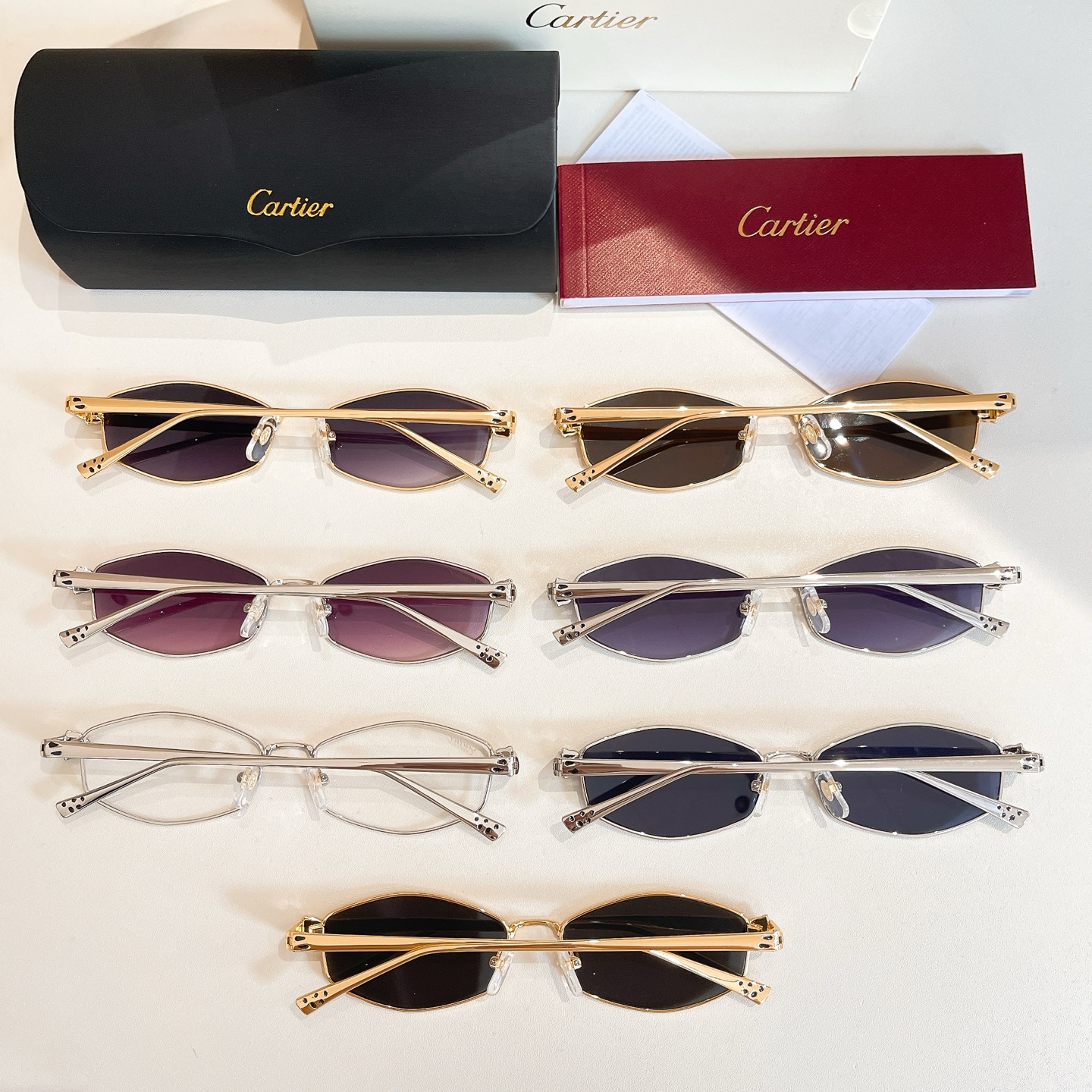 Cartier glasses silver/red silver/eggplant silver/plum gold/brown gold/black gold/blue silver color Size 52口18-140 - 图片 9