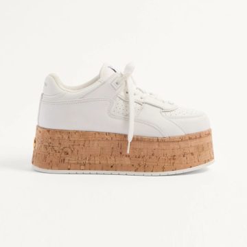 VALENTINO FREEDOTS XL Calf leather and cork sneakers
