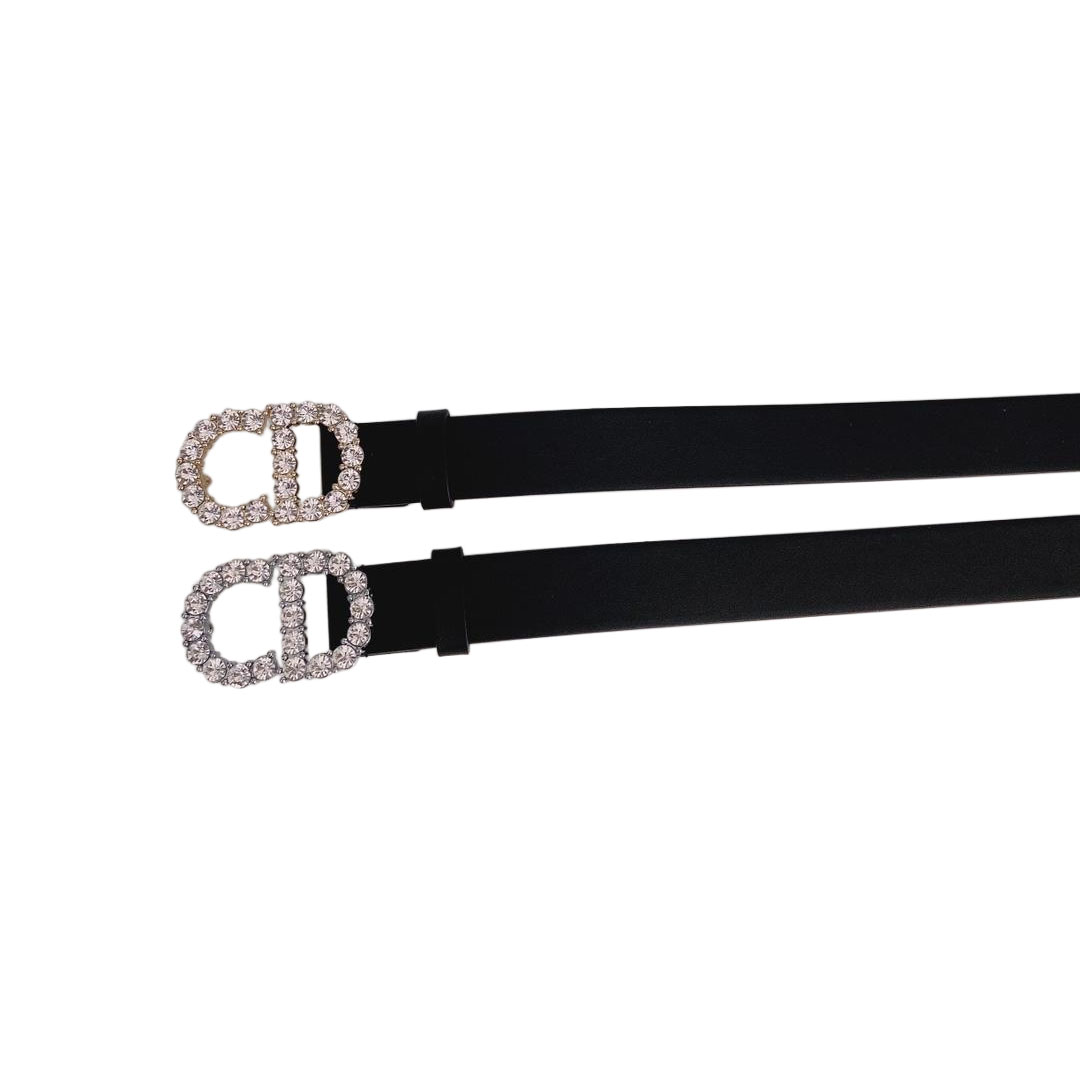 Dior Women' s 30 Montaigne Buckle With Crystals Belt In Black/Mustard/White/Blue Calfskin With Gold/Silver Hardware 30mm - 图片 4