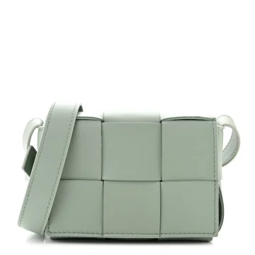 Bottega Veneta Extra Mini Maxi Intrecciato Cassette Crossbody Bag New Sauge Lambskin Leather