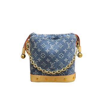 Louis Vuitton Nano Noé Denim Blue Gold Hardware