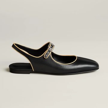 HERMES Kleo black Slingheeled sandals