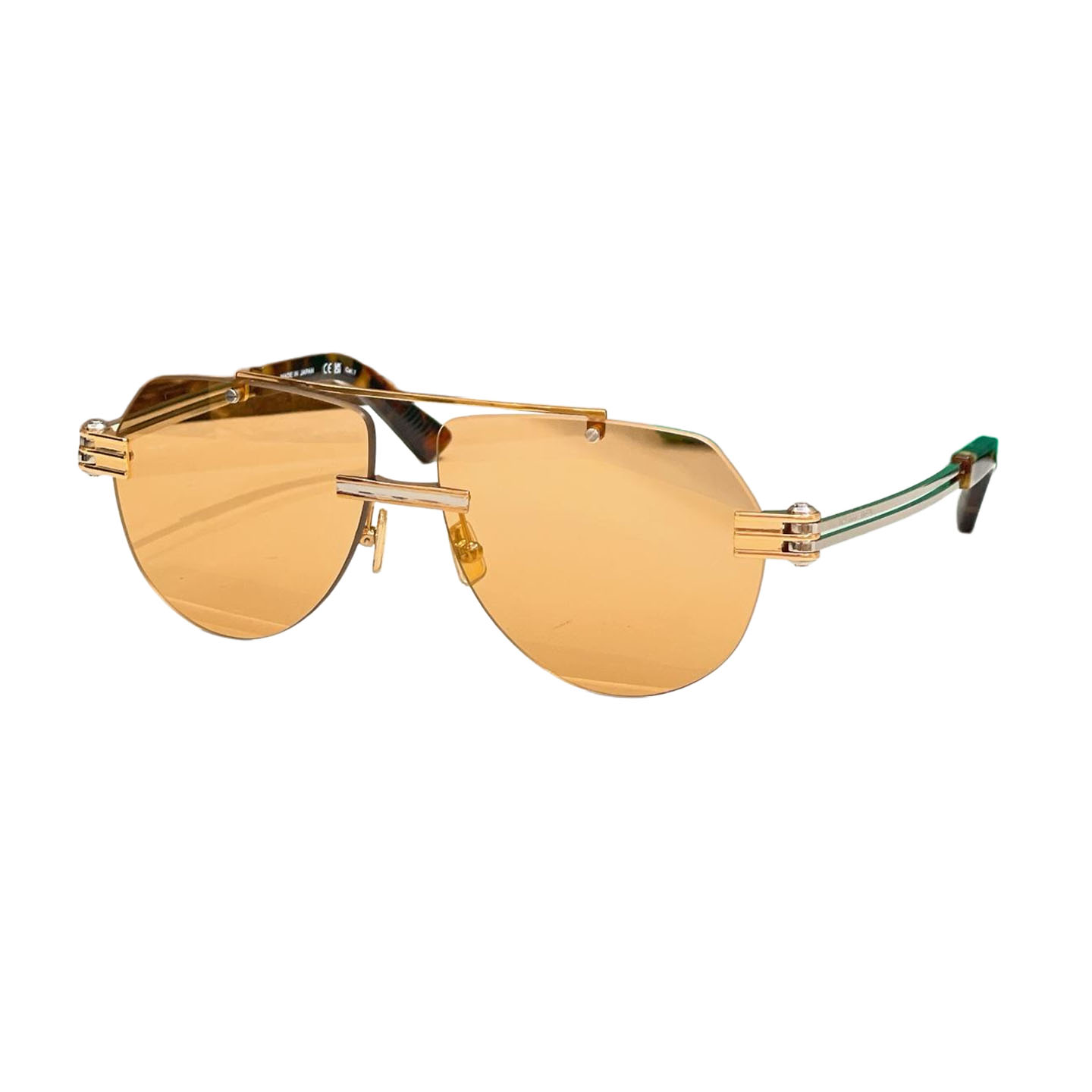 Bottega Veneta Pilot glasses blue/lime green/black/apricot/tawny/leopard brown color Size 51口23-140 - 图片 5