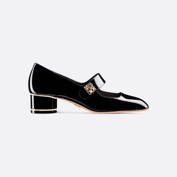 Dior black heels with thick heels and square heels high heels shoes