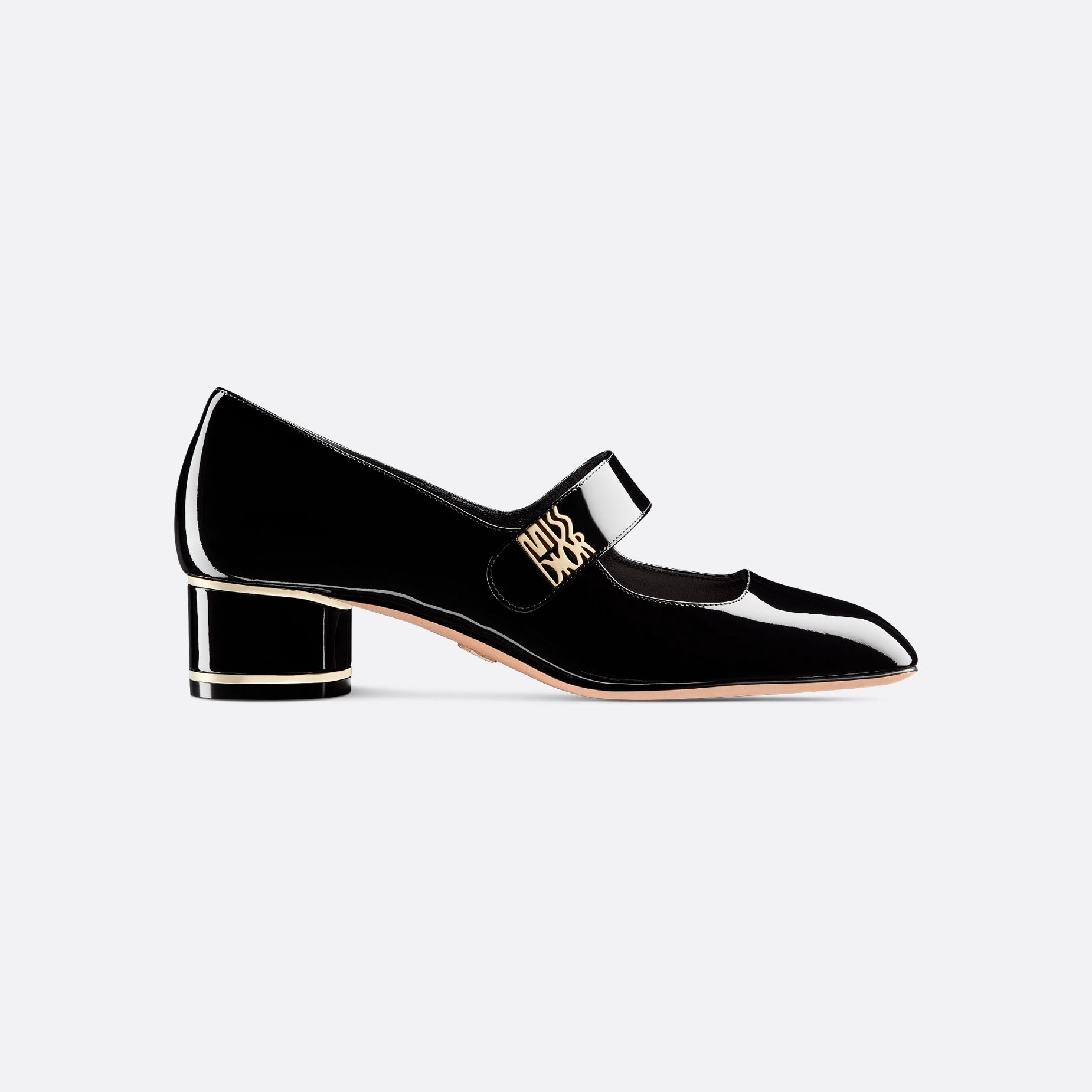 Dior black heels with thick heels and square heels high heels shoes
