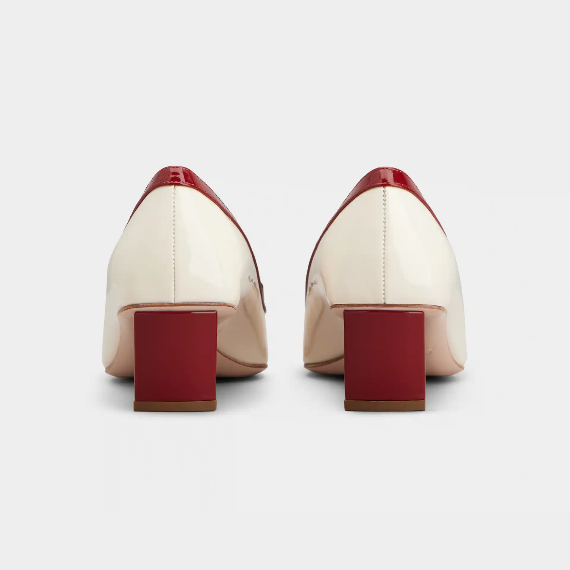 Roger Vivier Belle Vivier Pumps High Heels In White/Red Leather With Lacquered Metal Buckle (Heel Height 4.5cm) - 图片 4