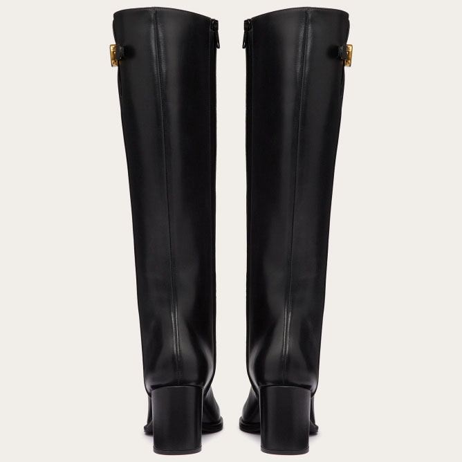 VALENTINO VLOGO SIGNATURE Calf leather high boots (heel 7cm high) - 图片 4