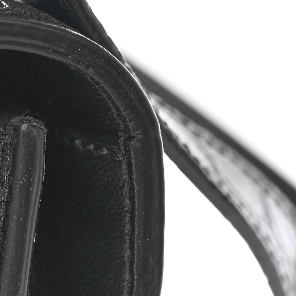 Saint Laurent Medium Gaby Satchel Black Embossed Calfskin & Crocodile Leather Aged Gold Hardware - 图片 9