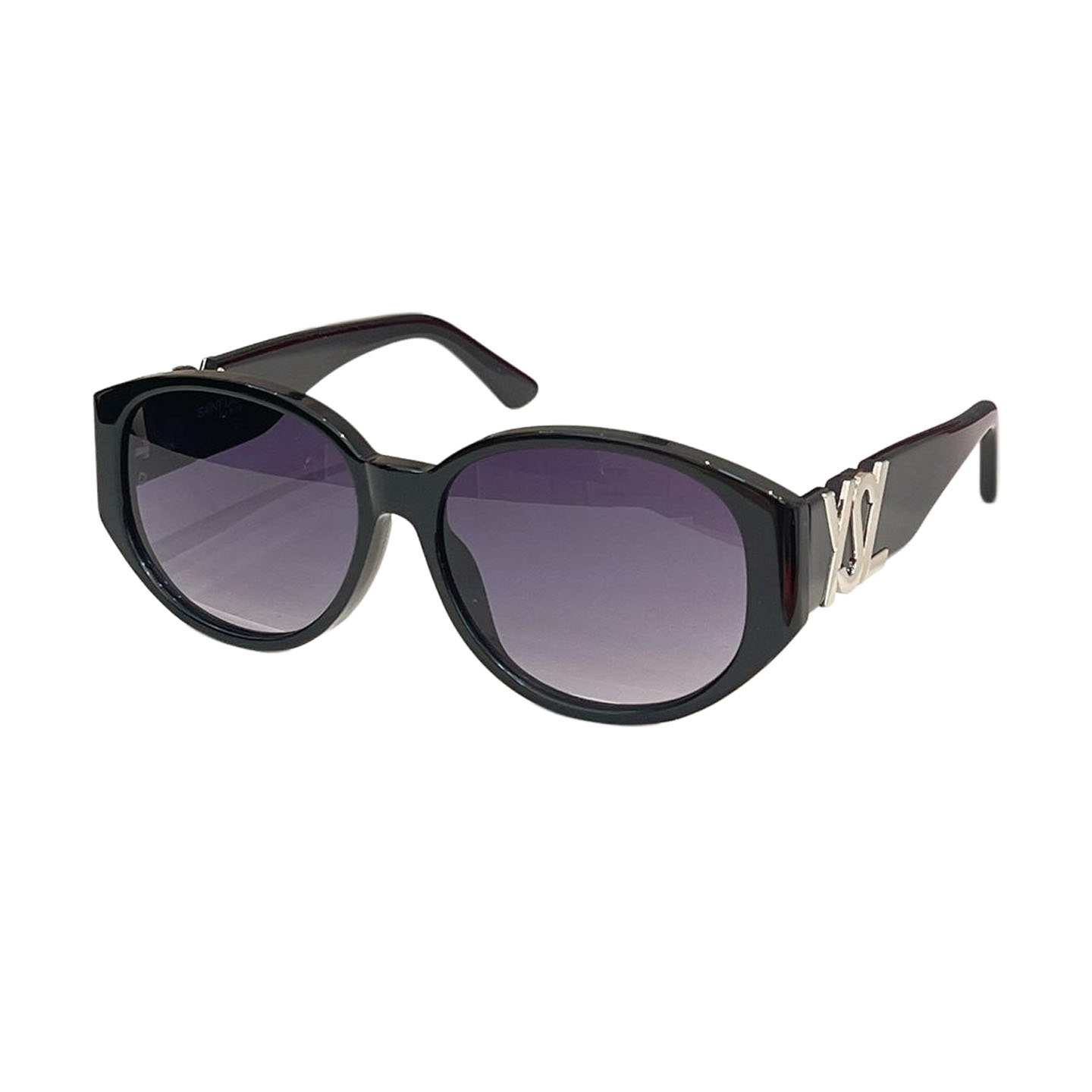 Saint Laurent round frame glasses black/purple/black gold/white/leopard color Size 61口17-145 - 图片 2