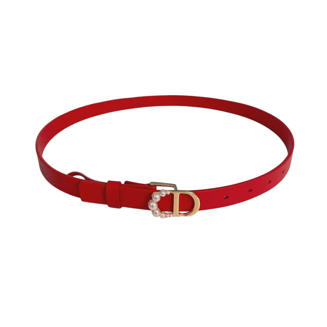 Dior Women' s 30 Montaigne Buckle With Pearls Belt In Brown/Black/Red/White/Cyclamen/Pink/Musturd/Silver/Gold/Blue/Grey Calfskin With Gold/Silver Hardware 20mm - 图片 7