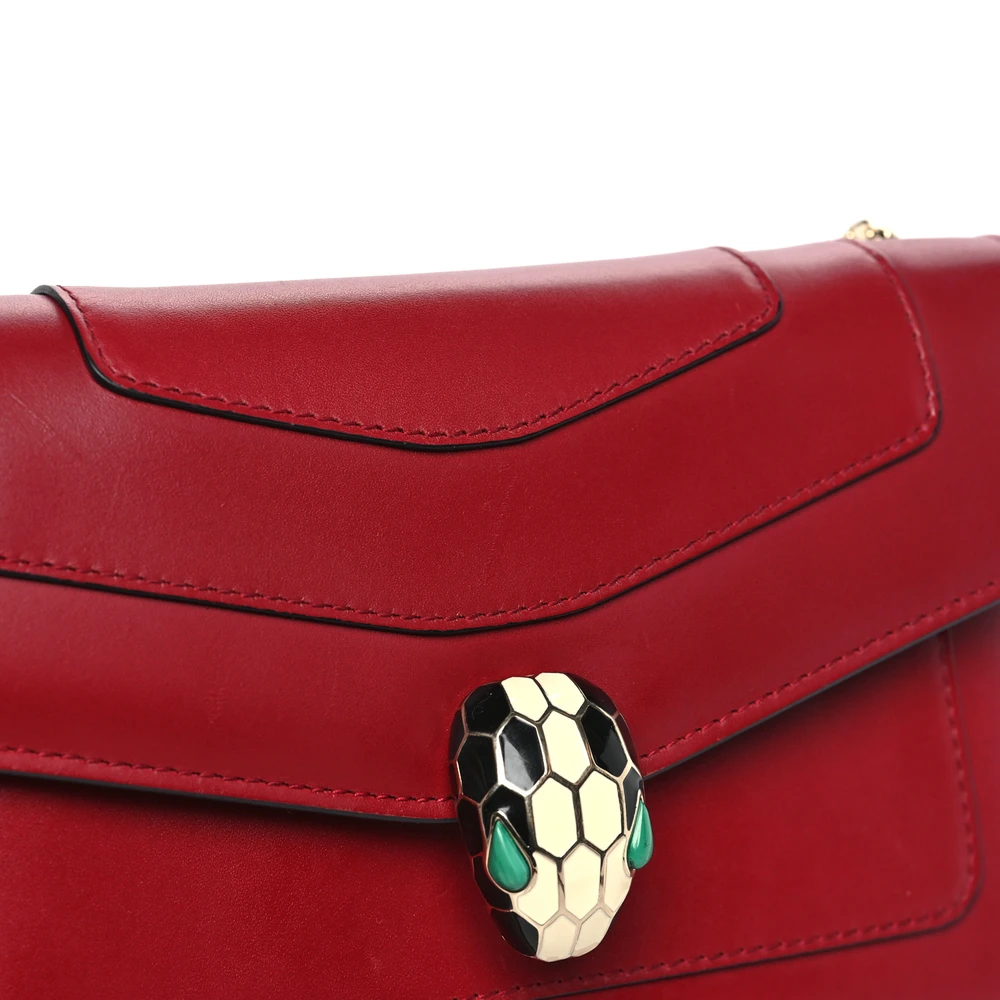 Bvlgari Mini Serpenti Forever Crossbody Bag Ruby Red Calfskin Leather Gold Hardware - 图片 8