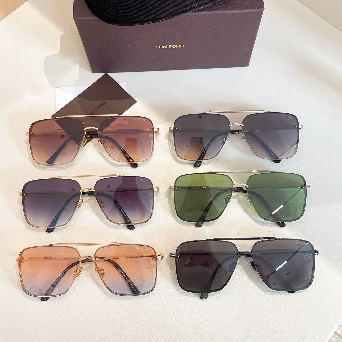 Tom Ford square frame glasses black/grey/green/rust/apricot/eggplant color Size 62口12-140 - 图片 8