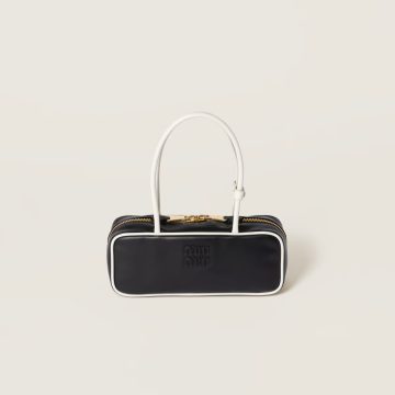 Miu Miu Calfskin Leather Beau Black Top-Handle Bags