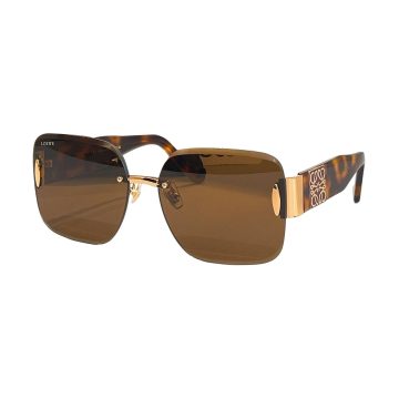 Loewe square frame glasses brown/black/blue/eggplant/pink/purple white color Size 63口16-140