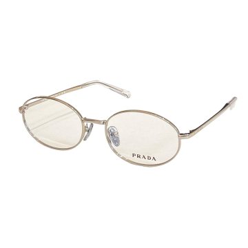 Prada Oval frame glasses silver/silver black/gold black/leopard color transparent lens Size 53口19-135