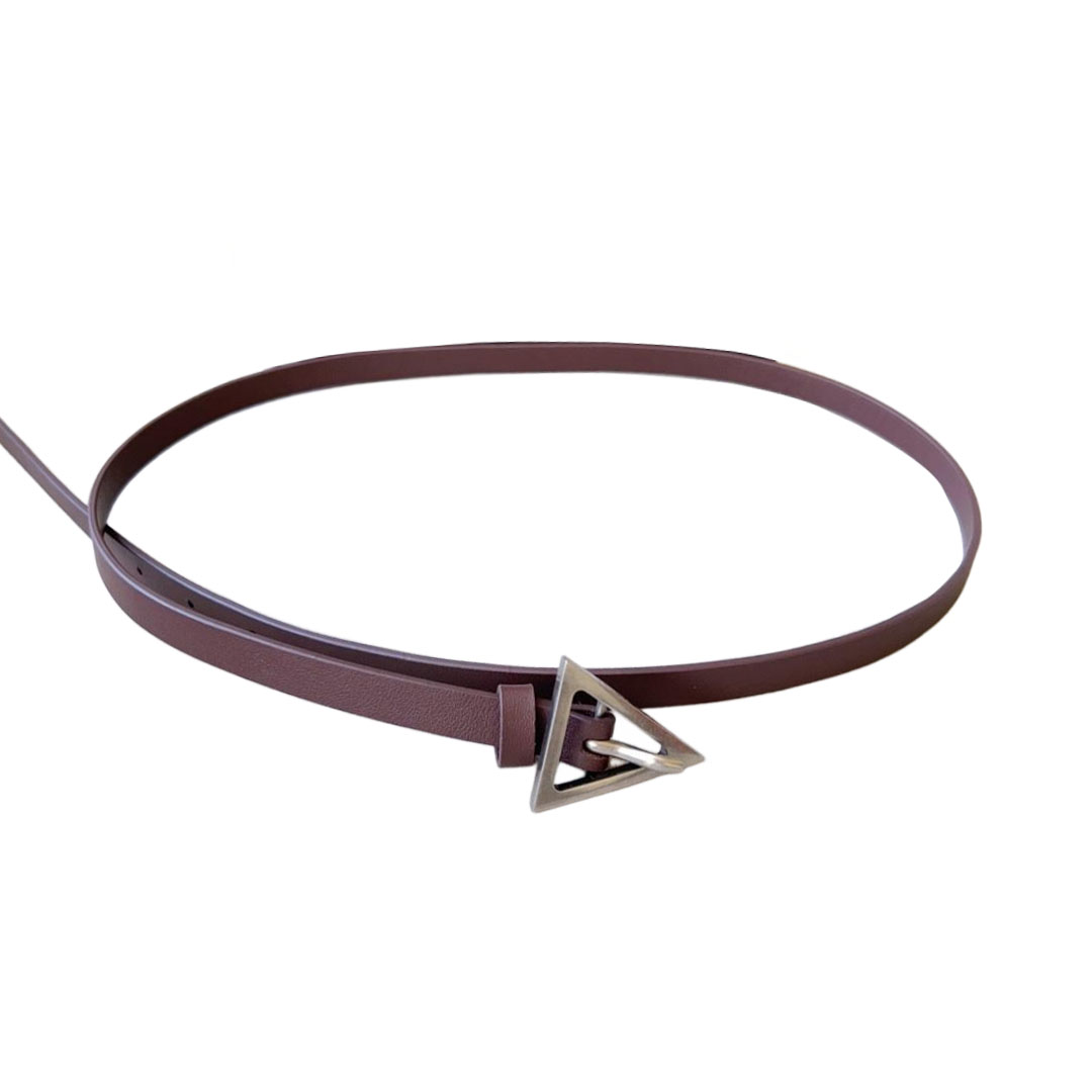 Bottega Veneta Women's Triangle Buckle Belt In Black/Green/Coffee Calfskin With Gold/Silver Hardware 13mm - 图片 8
