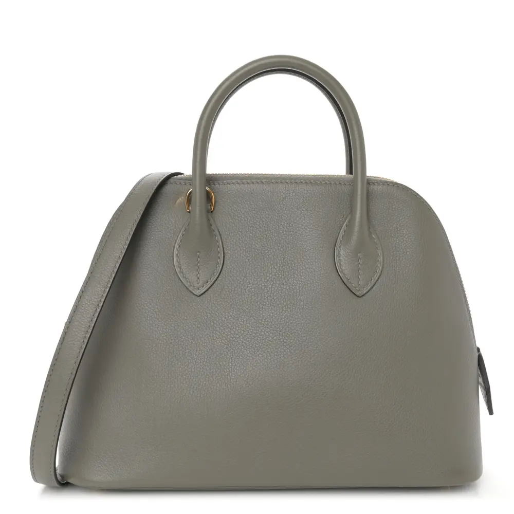 Hermès 1923 Bolide 25 Gris Meyer Evercolor Leather Gold Palladium Hardware