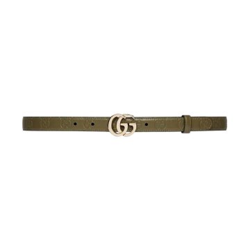 Gucci Women's Double G Buckle Belt In Green/Blue/Red/Black GG Calfskin With Gold/Silver Hardware 20mm