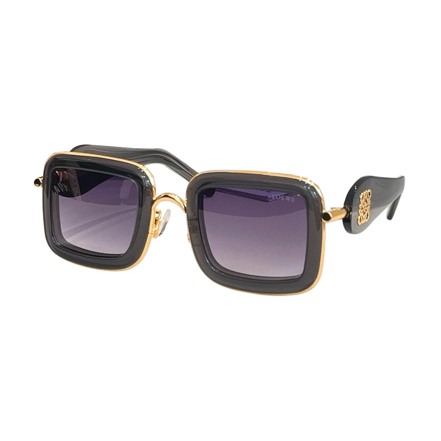 Loewe square frame glasses black white/white/black orange/black red/black/purple silver/purple gold/leopard color Size 49口27-140 - 图片 7