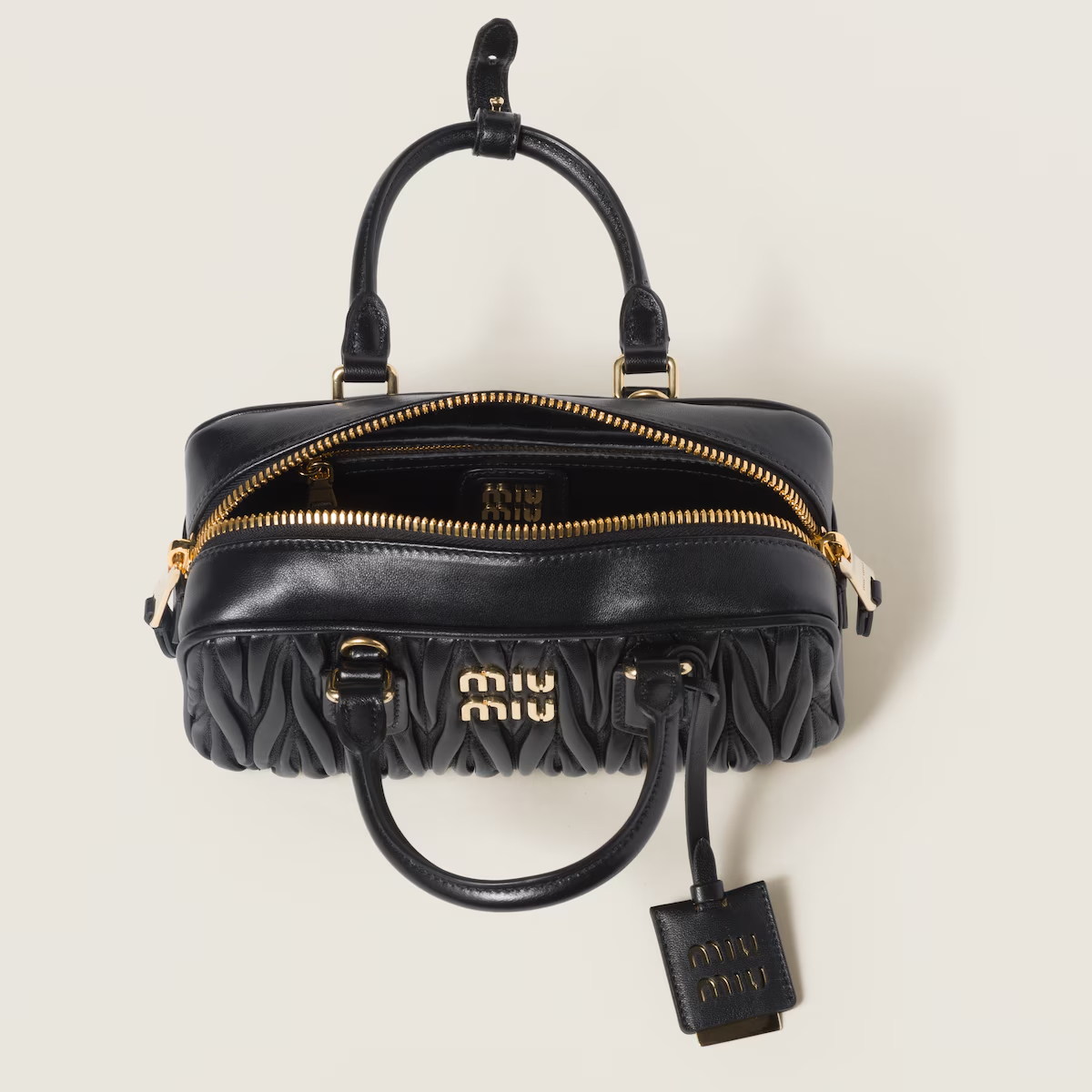 Miu Miu Arcadie matelassé Quilted Lambskin Leather Black Top-Handle Bags - 图片 4