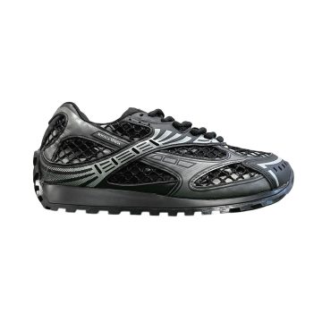 Bottega Veneta Orbit Sneakers In Black/Silver Technical Fabric And Mesh Lace-Up Sneaker