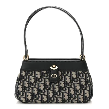 Dior Medium Key Bag Blue Oblique Canvas Gold Hardware