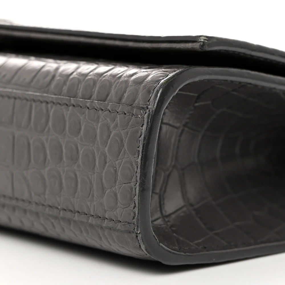 Saint Laurent Medium Kate Tassel Satchel Storm Embossed Classic Monogram Calfskin & Crocodile Leather Silver Hardware - 图片 5