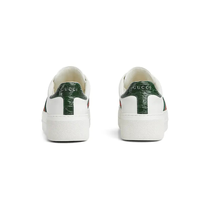 Gucci Ace series platform sneakers woven fabric women's sports shoes - 图片 3