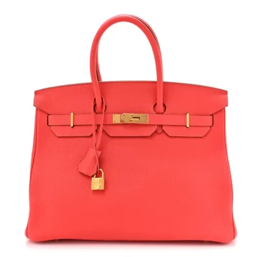 Hermès Birkin 35 Rose Jaipur Taurillon Clemence Leather Gold Hardware