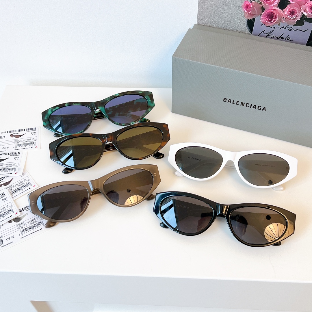 Balenciaga Cat Eye glasses white/green leopard/black leopard/coffee/black color Size 60口17-145 - 图片 8