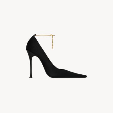 Yves Saint Laurent Black crepe satin sandals