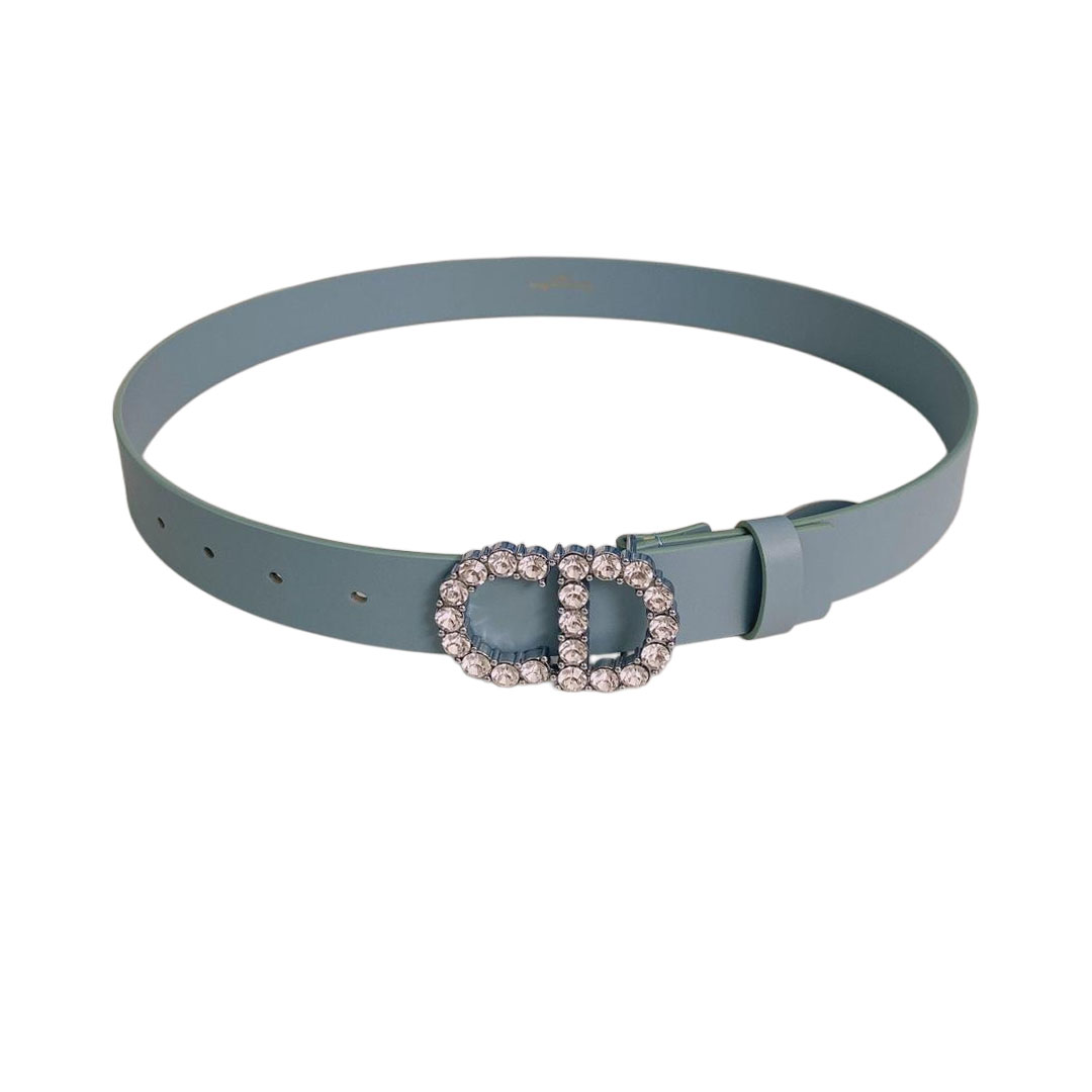 Dior Women' s 30 Montaigne Buckle With Crystals Belt In Black/Mustard/White/Blue Calfskin With Gold/Silver Hardware 30mm - 图片 7