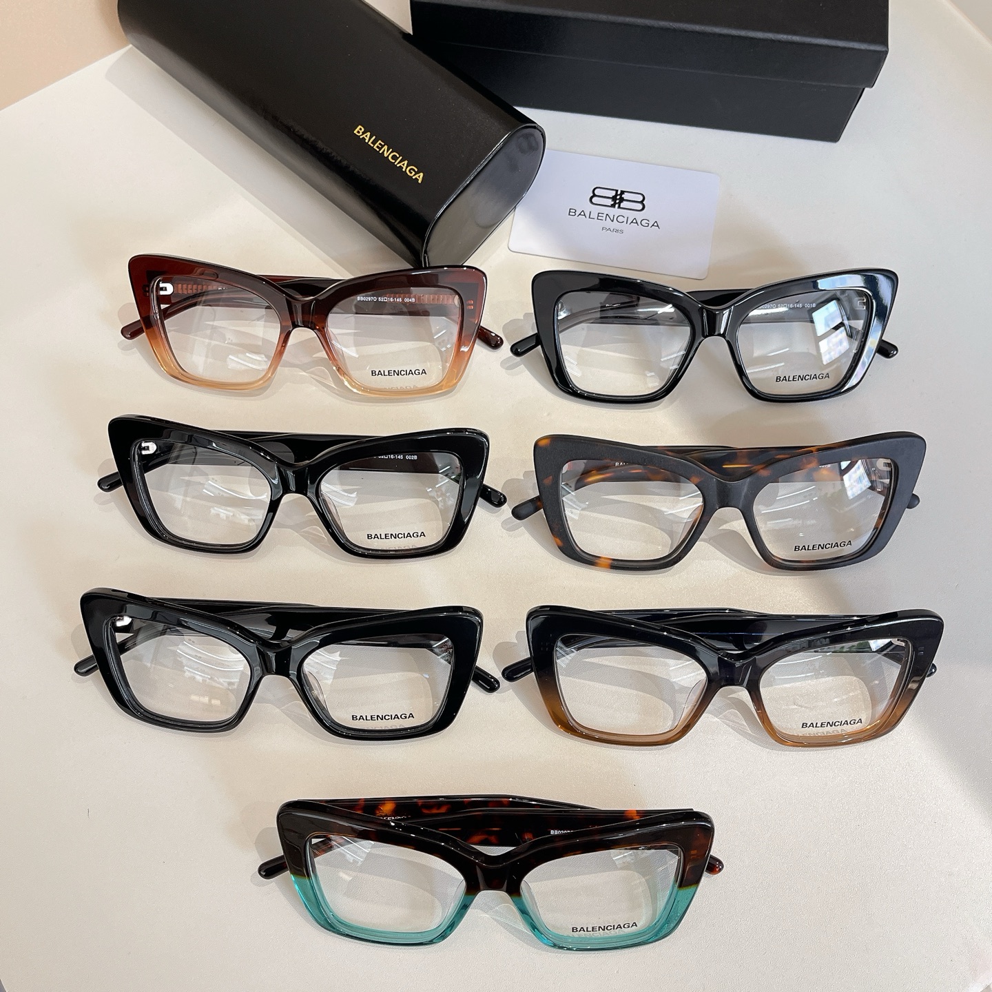 Balenciaga glasses black brown/leopard/leopard cyan/black silver/black gold/gradient brown color Size 55口20-135 - 图片 7