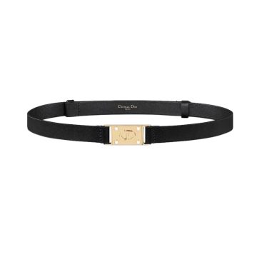 Dior Women' s Square Buckle Belt In Black/White/Brown/Blue Calfskin With Gold Hardware 20mm