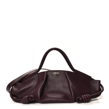Loewe Paseo Bag Small Burgundy Shiny Nappa Calfskin Leather