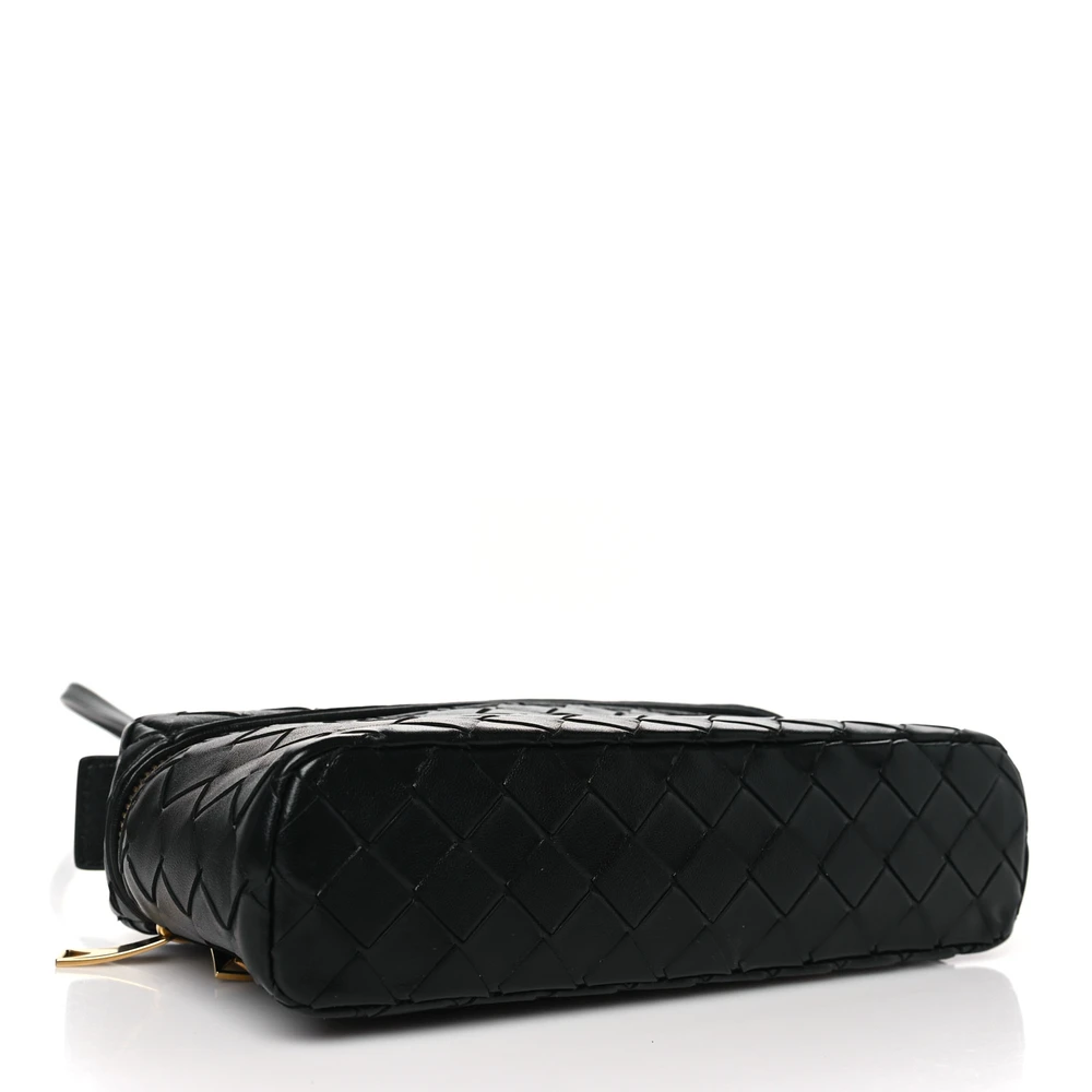 Bottega Veneta Medium Intrecciato Bang Bang Vanity Case Black Calfskin Leather Gold Hardware - 图片 6