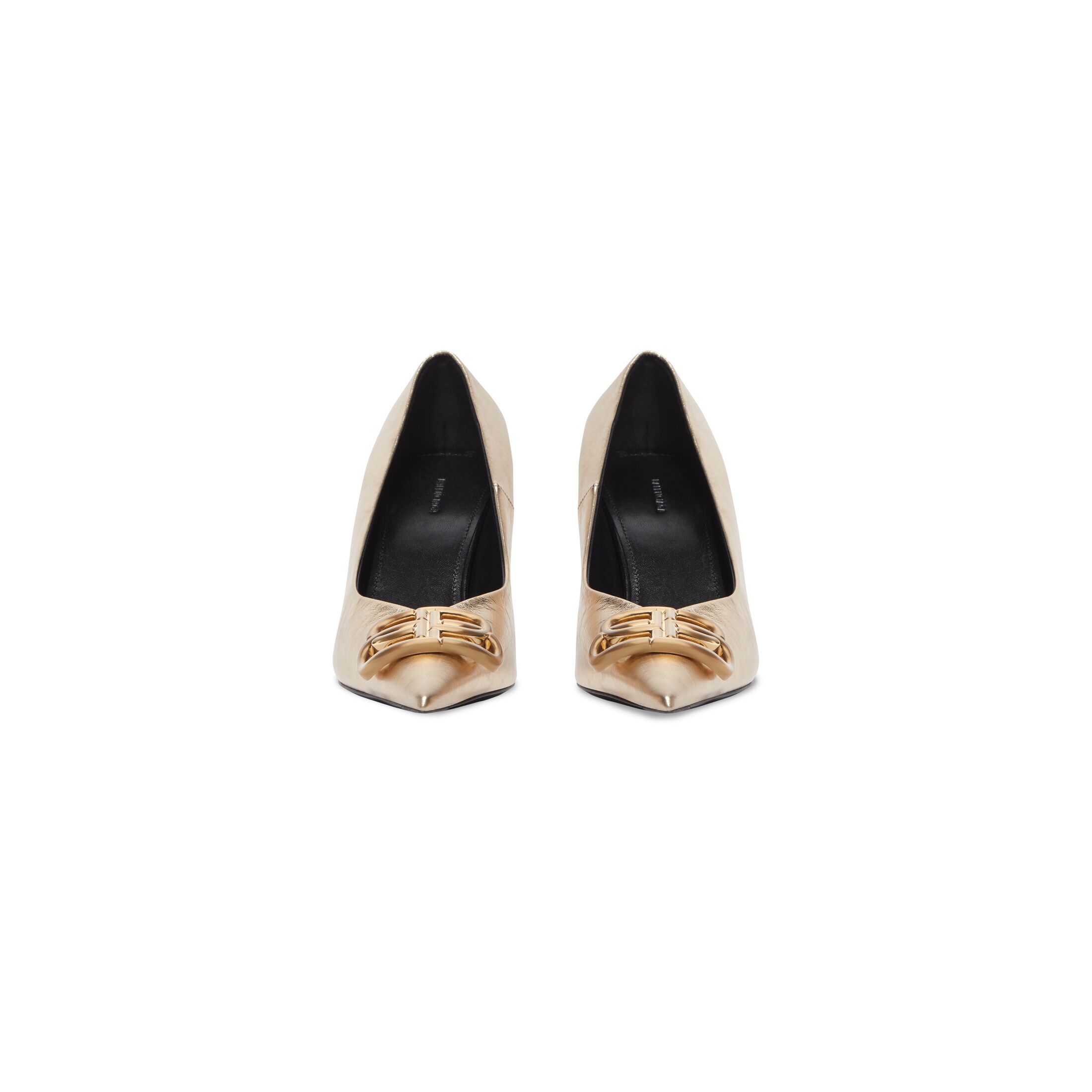 BALENCIAGA 80MM pointy shallow-mouthed stiletto heels gold - 图片 3