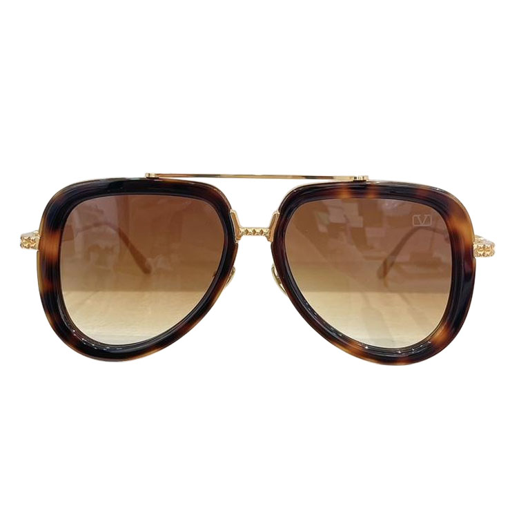 Valentino Pilot glasses leopard/white/black/black gold/purple silver/purple black color Size 53口18-143 - 图片 2