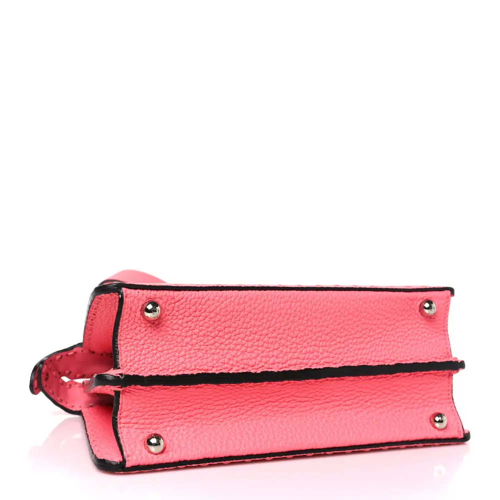 Fendi Tape Stitch Small Peekaboo I SEE U Satchel Pink Dalia Cuoio Roma Sellerissima & Nappa Sintetica Leather Silver Hardware - 图片 6