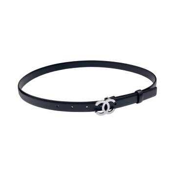 Chanel CC Belt In Black Calfskin With Silver Hardware 20/30/40/70mm