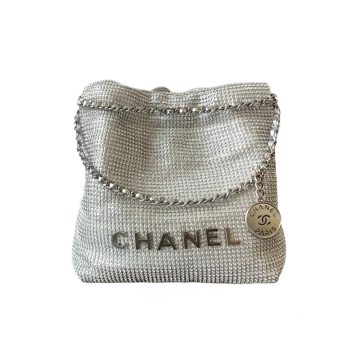 Chanel 22bags Silver Woven Cowhide Shoulder Bags